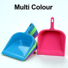 Versatile plastic dustpan with handle, suitable for home cleaning.