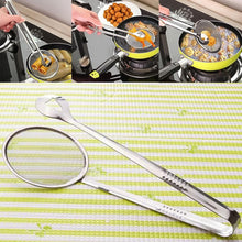 2In1 Stainless Steel Filter Spoon with Clip Food Kitchen Oil-Frying Multi-Functional