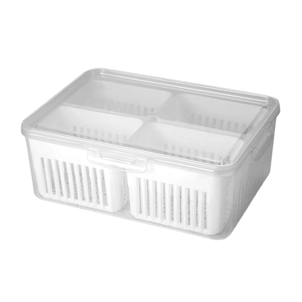 Fridge Storage Boxes Freezer Storage Containers, Container for Kitchen Storage Set, Storage in Kitchen, Vegetable Storage, Draining Crisper Refrigerator Food Box (1 Pc)