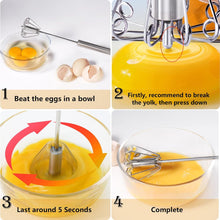 Medium Stainless Steel Egg Whisk, Hand Push Rotary Whisk Blender (1 Pc / 30 Cm)