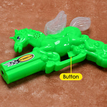 Colorful laser light effect gun, action shot