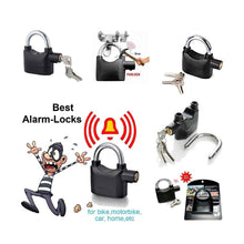 Security padlock with alarm for anti-theft protection