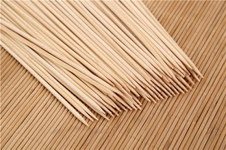 Set of bamboo skewers for grilling with natural look.