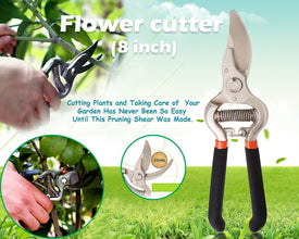 8 inch pruning scissors with ergonomic handle