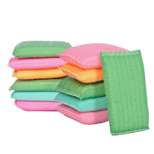 Kitchen scrubber pads, 12-pack, non-scratch for safe use on utensils.