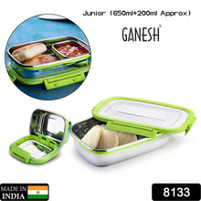 Stainless steel lunch pack with multiple compartments for meals