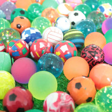 Collection of 14 bouncy balls with bright colors and fun patterns.