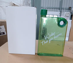 transparent green color slim water bottle